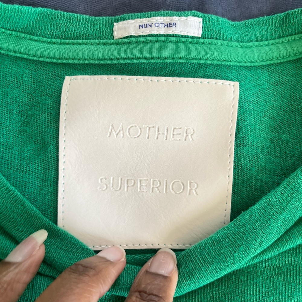 LIKE NEW - MOTHER - The Sinful Wash Golf Green For Sure Crewneck Tee - Sz Large - Picture 7 of 12